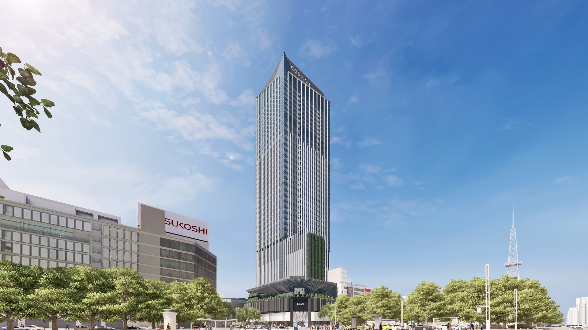 Conrad Nagoya — 名古屋・栄 · 211mタワー The Landmark Nagoya Sakae の31〜41階に開業予定の都市型ラグジュアリーホテル