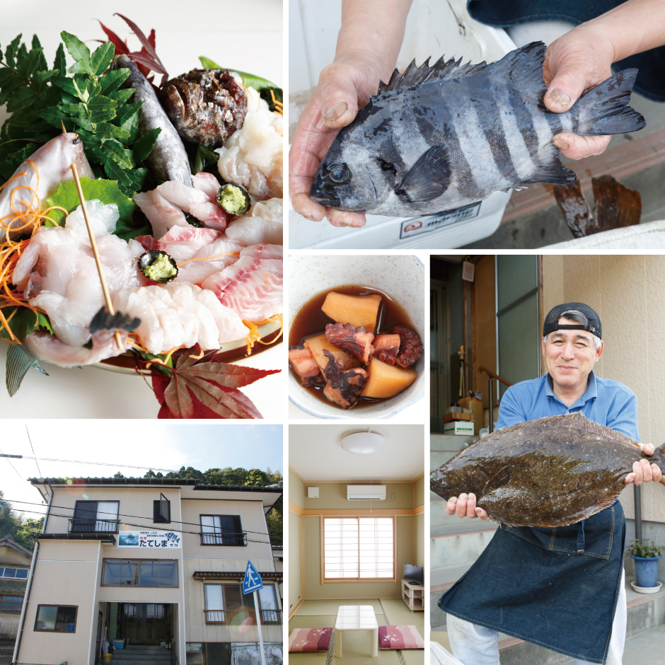 旅館たてしま — 粟島内浦 · 磯料理を中心とした夕食イメージ